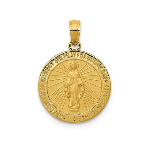 14K Yellow Gold Mother of God Virgin Mary with Jesus & Saints Cross Pendant Necklace 14K Yellow Gold Mother of God Virgin Mary with Jesus & Saints Cross Pendant Necklace